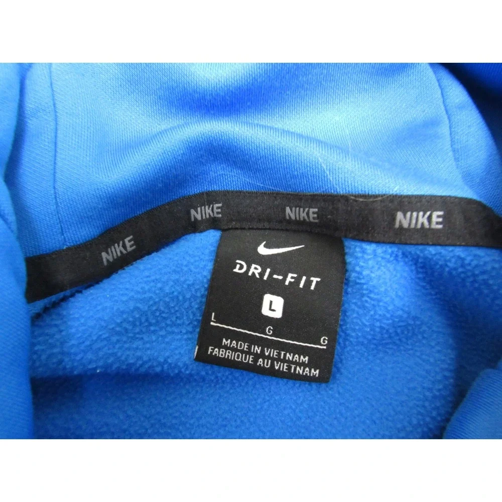 Nike Dri-FIT Hoodie Mens Large Blue Graphic Pullover Sweatshirt 905647-435